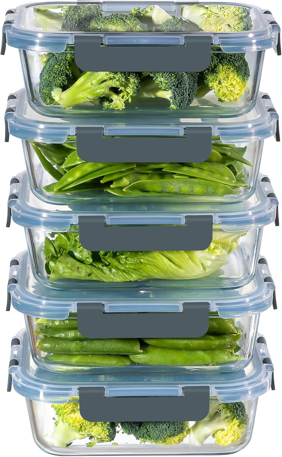 Glas-Meal-Prep-Boxen mit Deckel, 4er-Set